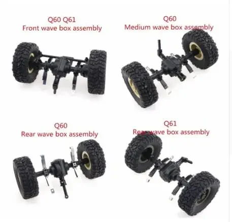 JJRC Q60 Q61 D826 D827 RC Vojenský nákladný automobil 4WD 6WD RC náhradné diely predné stredné stredné Zostava zadnej vlny Zostava