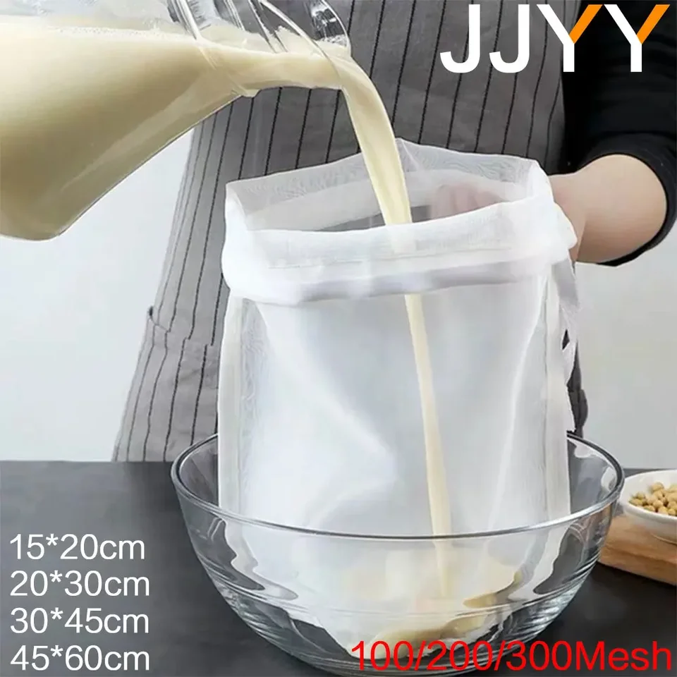 Jjyy 100/200/300 nylon nylonový orechový vrecko na mlieko čistá jogurt čaj pivo kávu olej Olej Filter