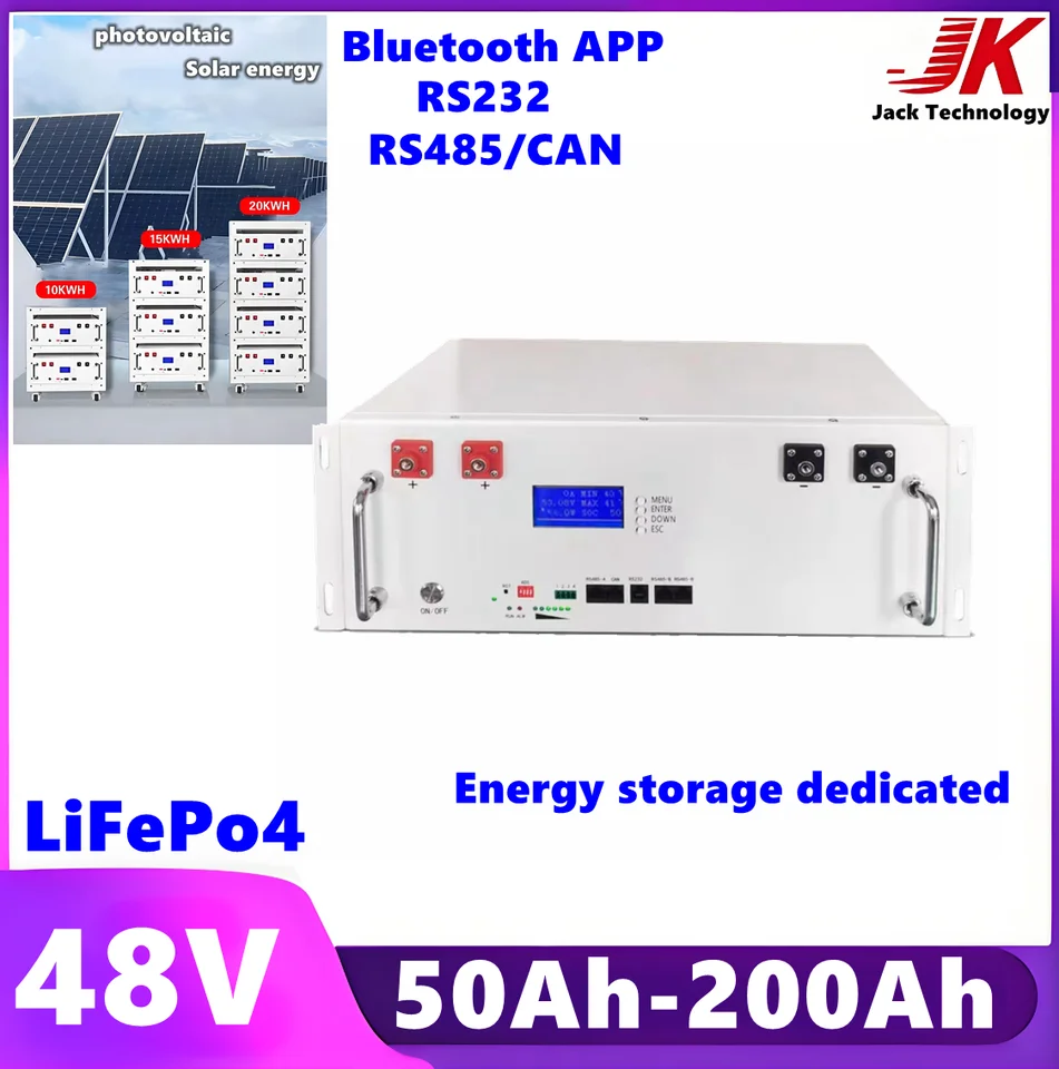 JK 6000+cykly 48V 50AH 100AH ​​150AH 200 ALEPOPO4 batérie pre 3 kW 5 kW 7 kW Energia Storage PV Základná stanica Solárna stanica Solar Energy