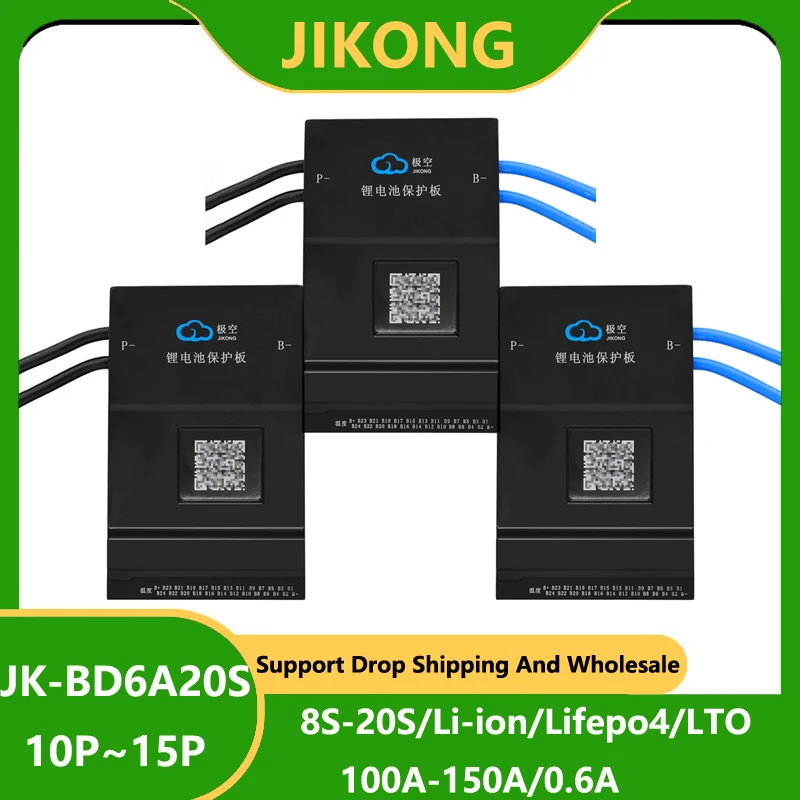 JK BMS 100A 120A 150A Jikong 0,6A Aktívny zostatok 18650 LIFEPO4 batéria 8S 24V 10S 12S 13S 14S 16S 48V 20S Li-Ion Camping Ebike