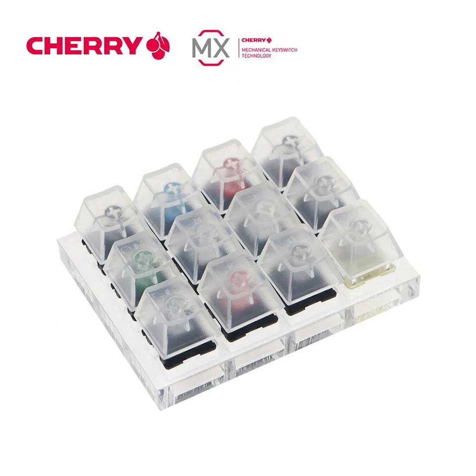 JKDK 12 Cherry MX Switches Tester Sit Keyboard Clear Keycaps Sampler PCB
