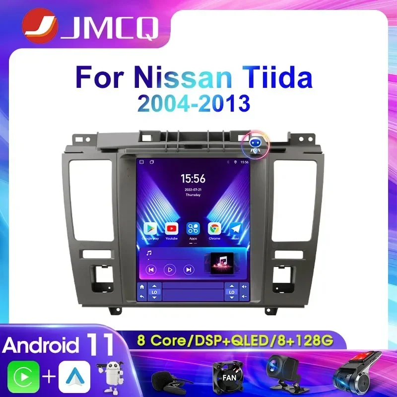 JMCQ 2 DIN Car Radio Multimedia Video Player pre Nissan Tiida C11 2004-2013 Navigačné GPS bezdrôtové CarPlay WiFi 4G Android 11