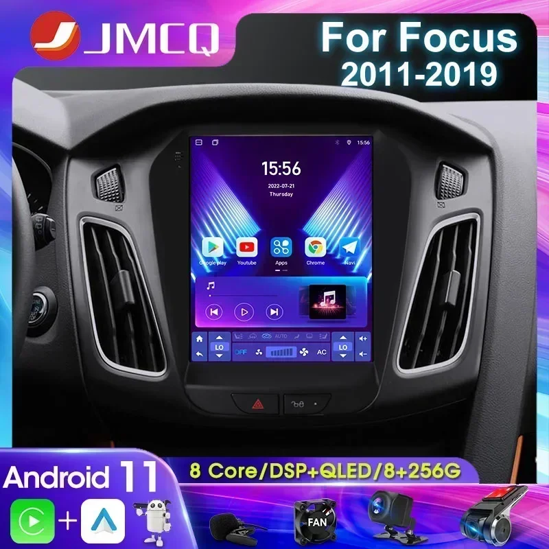 JMCQ 2DIN 4G Android 11 Car Radio Radio Stereo Multimedia Video Player pre Ford Focus MK3 2011-2019 Navigačná hlava GPS CarPlay GPS CarPlay