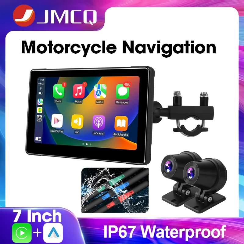 JMCQ Motorcycle CarPlay Screen DVR Dashcam 7 