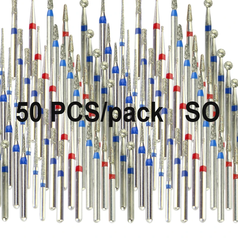 JNSUR 50ks SO-20/SO-21 DENTAL BURS Diamond FG Vysoká rýchlosť pre leštiace zuby Vŕtačky zubné laboratórium 1,6 mm diamantové burzy