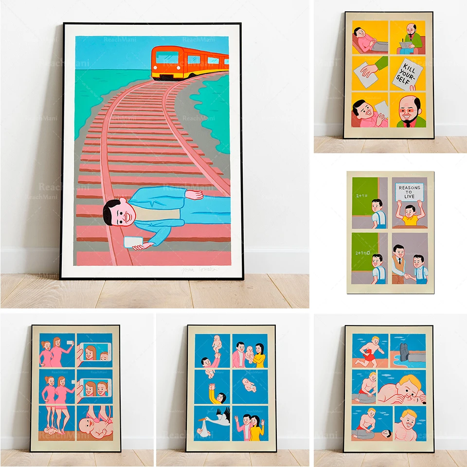 Joan Cornella Art Prints, Joan Cornella Art Plagát, plagáty súčasného umenia Populárne nové plagáty plagáty Graffiti Canvas Painti