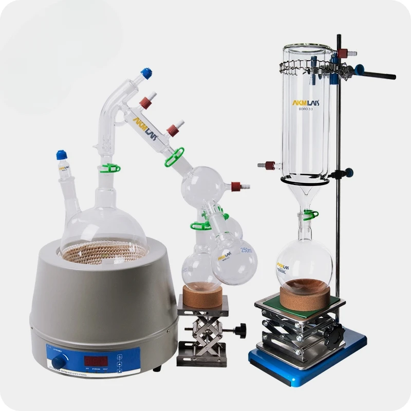 Joan Lab Glass Micro Destilačné zariadenie na rafináciu a čistenie chemického experimentu 2L 5L s vykurovacími setou