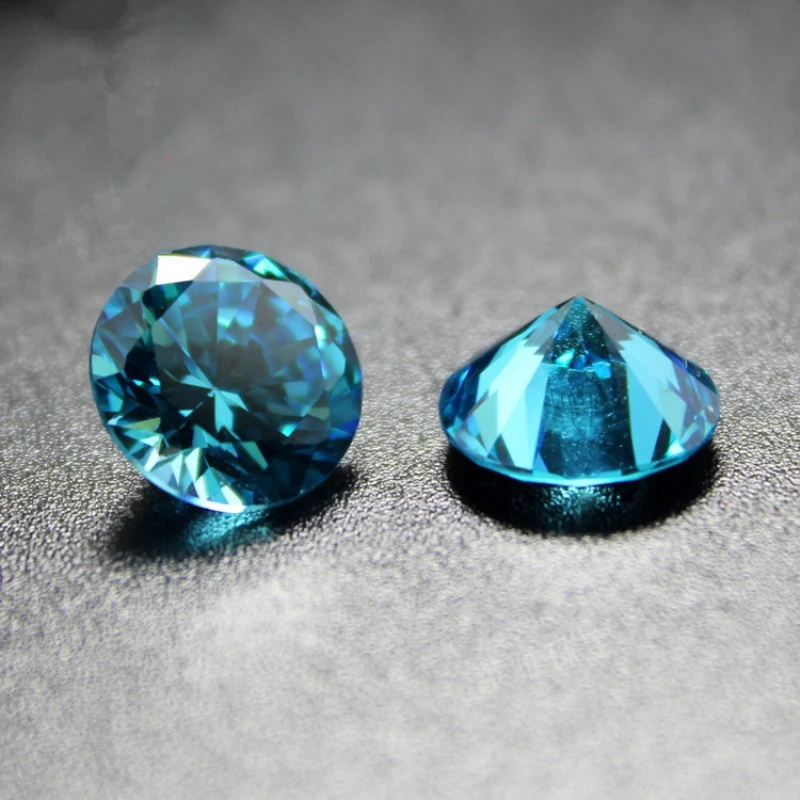 Joanlyn Aquamarine Round Feet Gemstone Brilliant Cut Aquamarine Gem viac veľkostí, aby ste si vybrali C38a