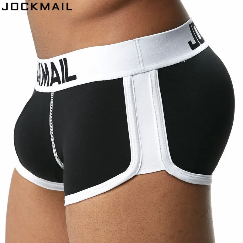 Jockmail Brand Epgrys Mens Underwear Boxers Trunks s sexy Bulge Gay Penis Petouch Front + zadné odnímateľné odnímateľné push Up Cup