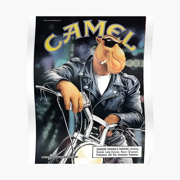 Joe Camel Motocykel plagát Obrázok Art Wall Wall Vintage Decor Domov Room Ozdob