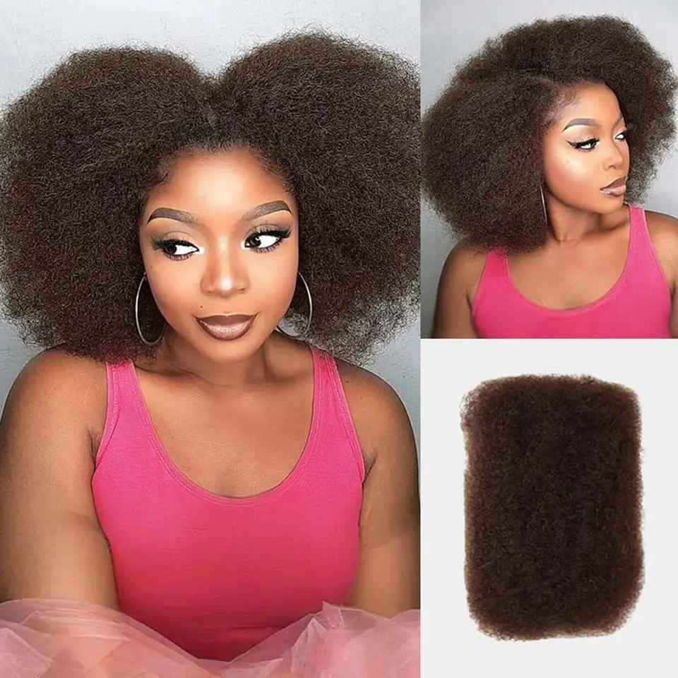 Joedirperuvian Hromadné vlasy Žiadne pripútanosť Afro Kinky Curly Human Hair Bulk Queen Virgin Remy Dreadlock #30 Hnedé vrkoče Vlasy