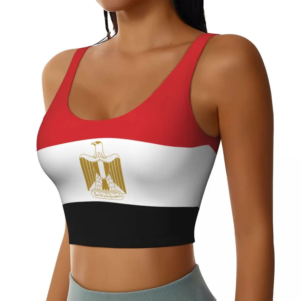 Joga vesta Ženy v telocvični športové plodiny vrcholy egypt vlajka na strechwear workout priedušné tank top žena žena