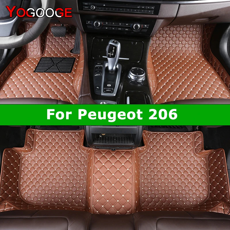 Jogooge vlastné podlahové rohože pre auto pre Peugeot 206 Automatické koberce nohy Coche Accessorie