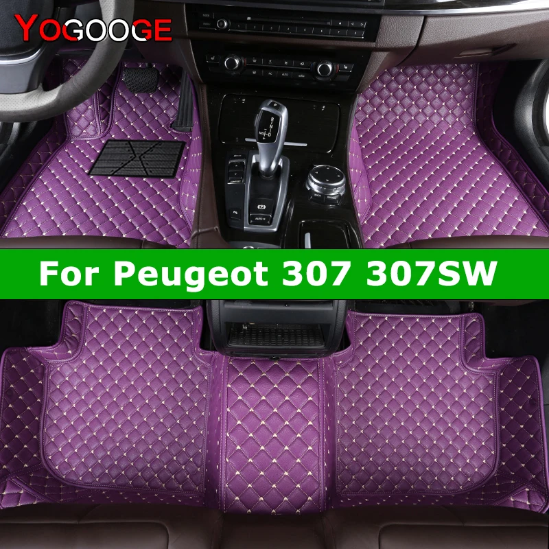 Jogooge vlastné podlahové rohože pre autá pre Peugeot 307 307SW Automatické koberce nohy Coche Accessorie