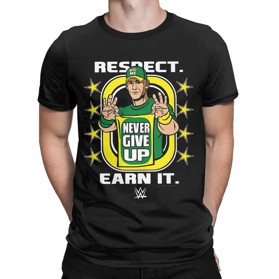 John Cena rešpekt zarobte to karikatúru košele pre mužov pre mužov Women Wrestler Funny bavlna nové príchodové oblečenie