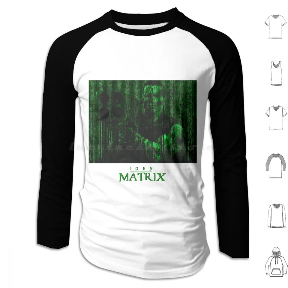 John Matrix v matrici Matrix (zelené písmo) mikiny s dlhým rukávom Matica Matrix Vstúpte do maticového filmu Red Pill Science Science
