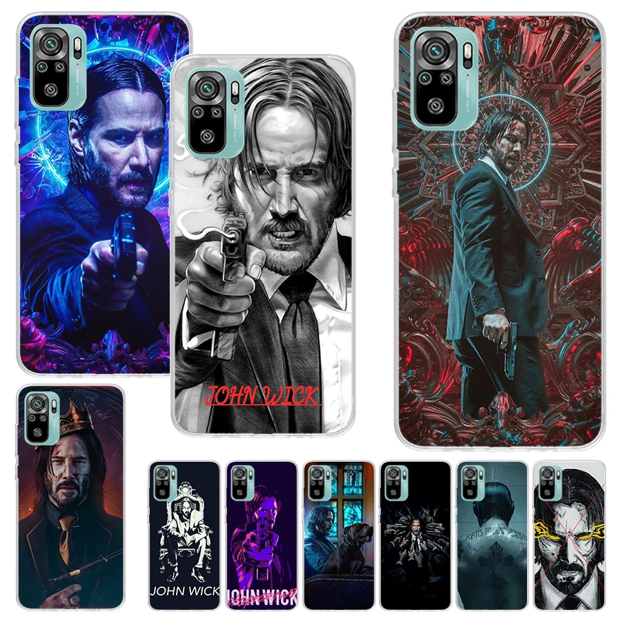 John Wick 4 Movie tlač Soft Soft Case pre Xiaomi Redmi Note 12s 11S 12 11T 10S Phone 9S 8T 11 10 9 8 11E Pro Plus 7 Cover