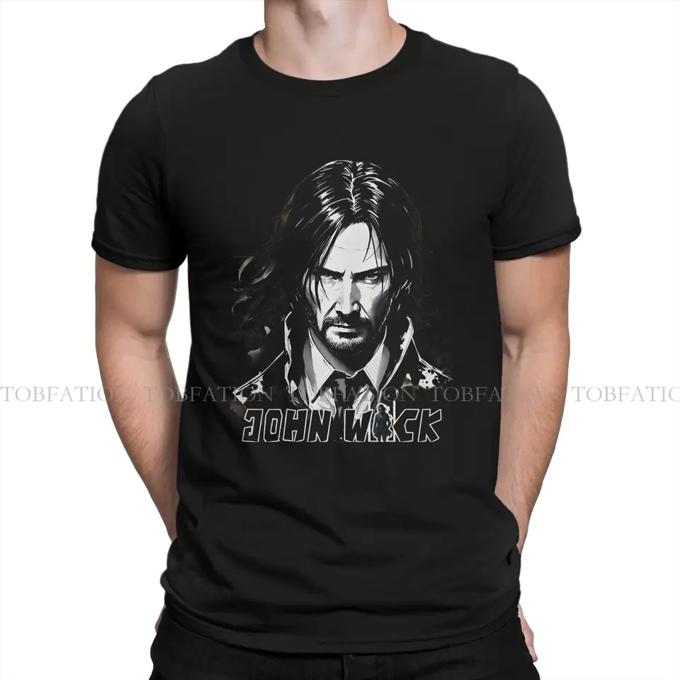 John Wick nahnevaný vzhľad tričko Homme Men Streetwear 4xl 5xl 6xl 100% bavlnená tričko