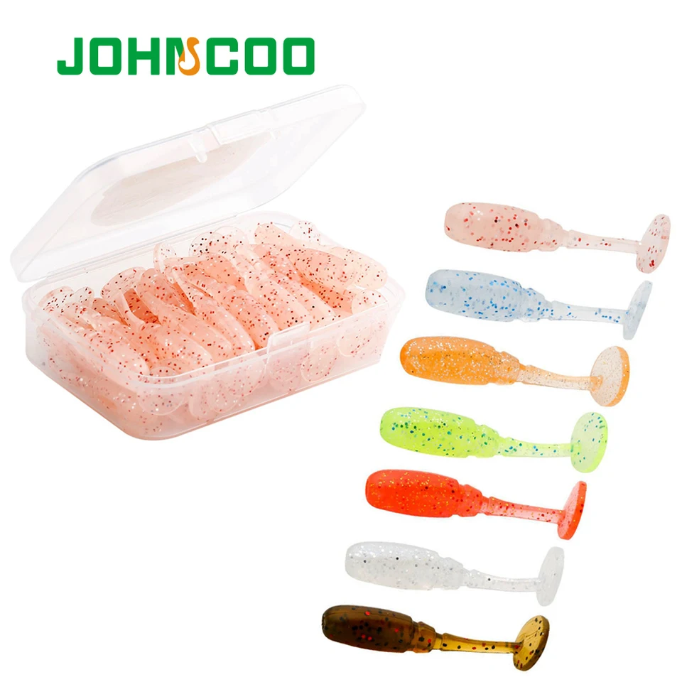 Johncoo 40ks Nový Ajing rybárska návnada 35 mm 0,68 g rockfish Ocean Rock Rock návnada ihla Tail Soft Lure Artificial Bait