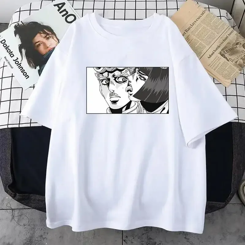 JoJo bizarné dobrodružstvo anime tričko harajuku žien muži Príležitostné vintage streetwear s krátkym rukávom tričko unisex