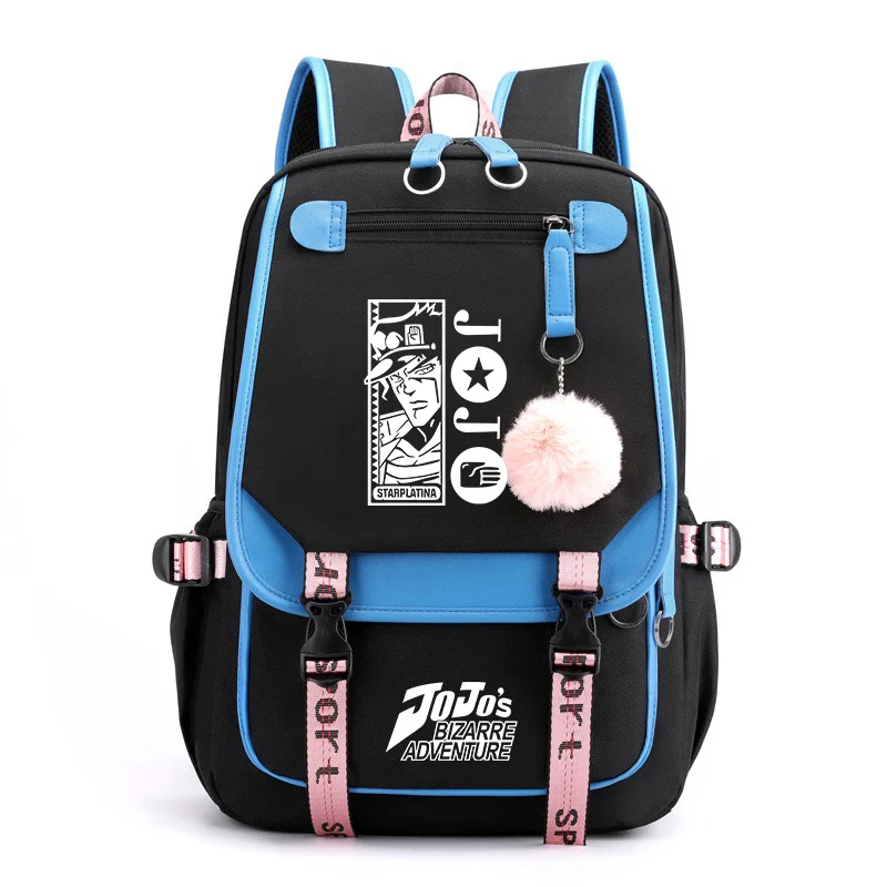 JoJo Bizarre Adventure Backpacks Teenager USB nabíjanie notebook batoh ženy Men Rucksck Travel Bag Mochila
