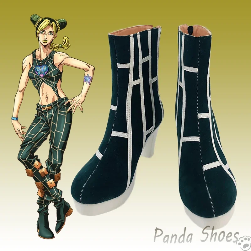 JoJo'sbizarreadventure Kujo Jorin Cosplay topánky Anime čierne topánky Cujoh Jolyne Cosplay kostýmové topánky na Halloween Party