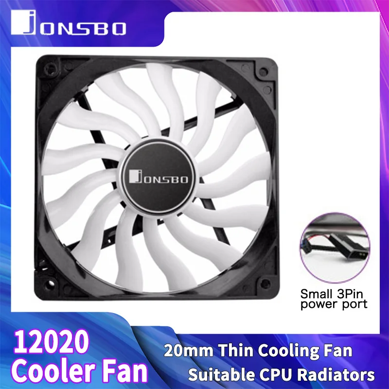 JONSBO 12020 Ventilátor počítača 120 mm malé 3pinové tenké tiché chladič ventilátora pre CPU Cooter Chassis PC puzdro