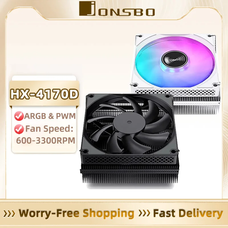 JONSBO HX4170D Vzduchový chladič zníženého tlaku 95 mm 4pin PWM 600-3300RPM ITX CPU RADIÁTORE VESTROVANIE pre Intel LGA1200 1150 1700 AMD AM4