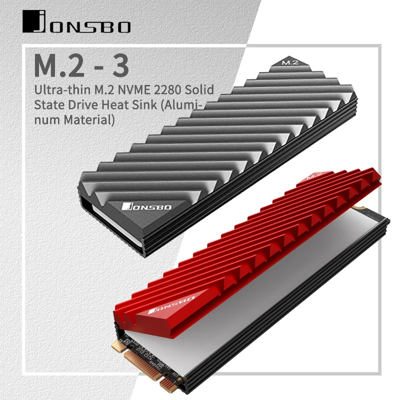 JONSBO M.2 SSD NVME Heat Wink 2280 Pevný stav pevný disk Hliník s tepelnou podložkou PC príslušenstva