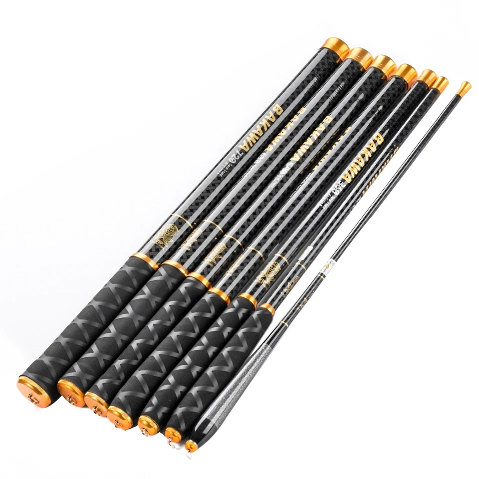 Josby Mini Ručná tyč Teleskopická morská slaná voda sladkovodná voda z uhlíkových vlákien Stream prúžkovač jazera PESCA 3,6 m ~ 7,2 m