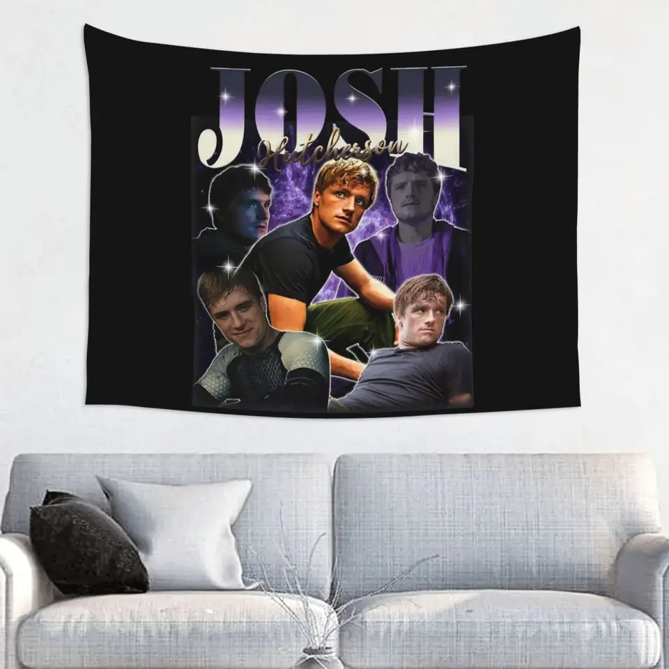 Josh Hutcherson 90. roky tapiséria hippie polyester stena zavesenie miestnosti dekora