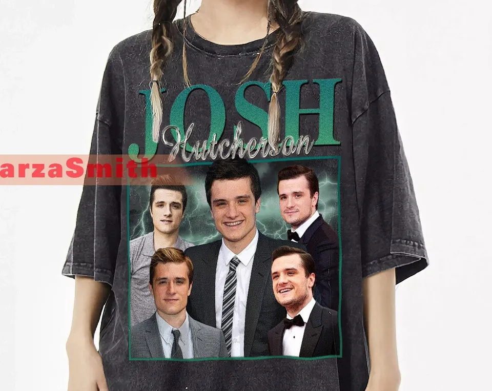 Josh Hutcherson Vintage Washed Tirt Herec Grafický unisex Hoodie bootleg retro 90. Fanúšikovia s dlhým rukávom Darček