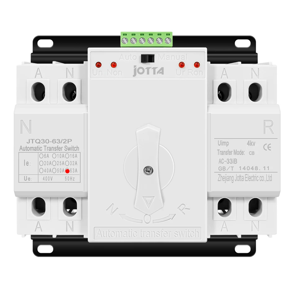 Jotta ATS Dual Power Automatický prenos prepínača prepínača prepínača obvodu MCB AC 230V 2P 63A 125A