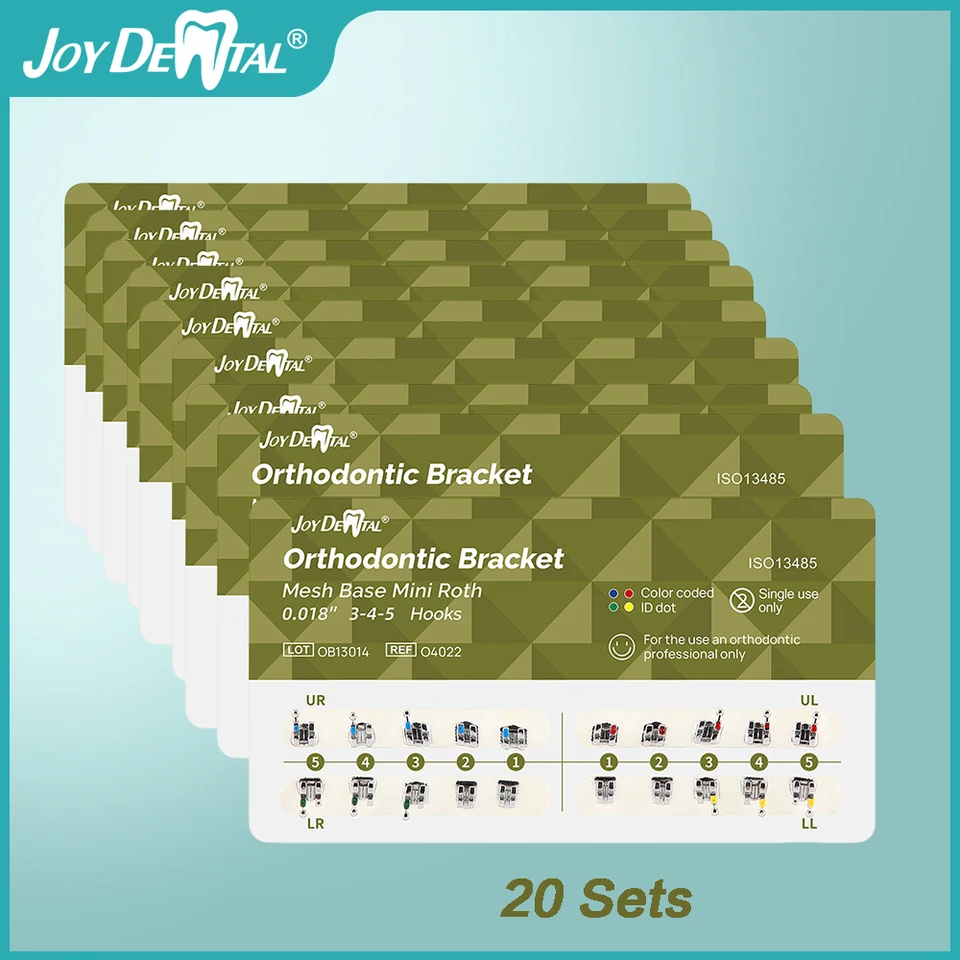 Joy Dental 400ks = 20packs zubná ortodontická sieťová základná zátvorka Mini Roth/MBT 0,022 