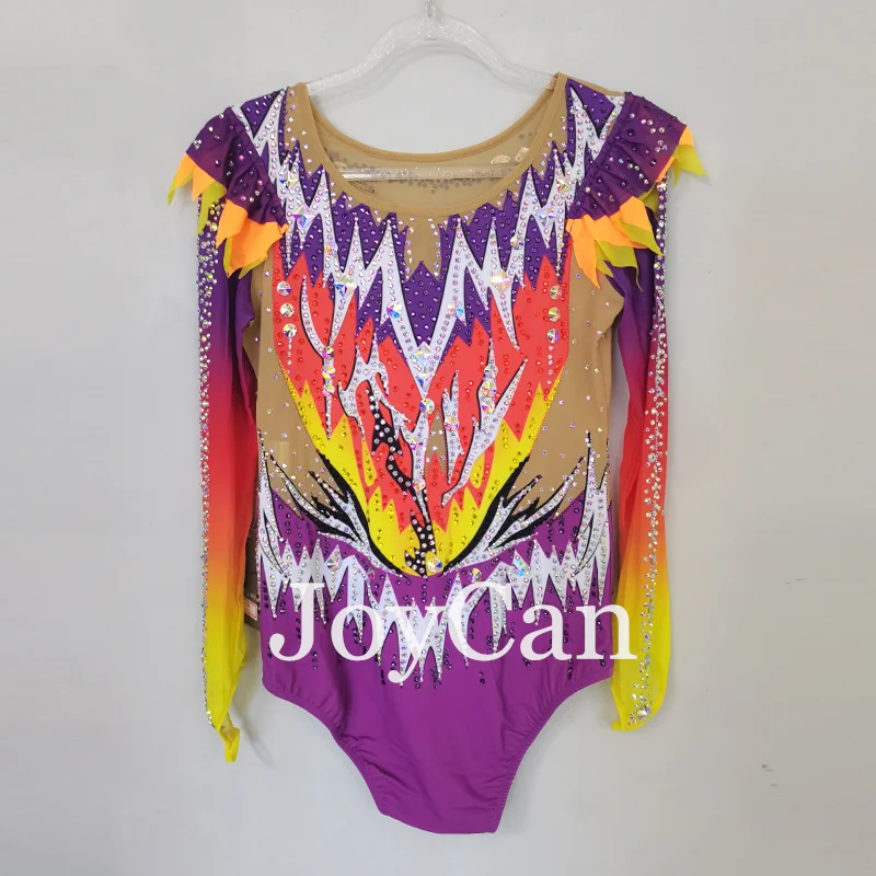 Joycan Rhthmic Gymnastics Leotards Dievčatá Ženy fialové spandexové elegantné tanečné oblečenie pre konkurenciu