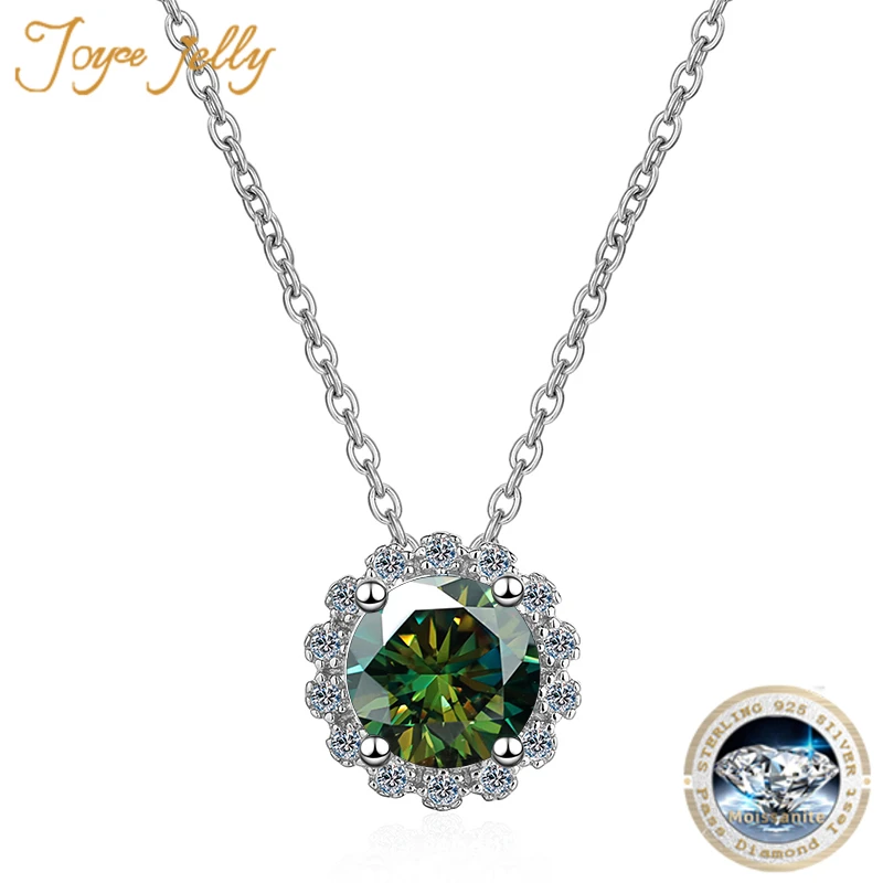 Joycejelly 1ct 6,5 mm VVS D farba Moissanit Diamond náhrdelník 925