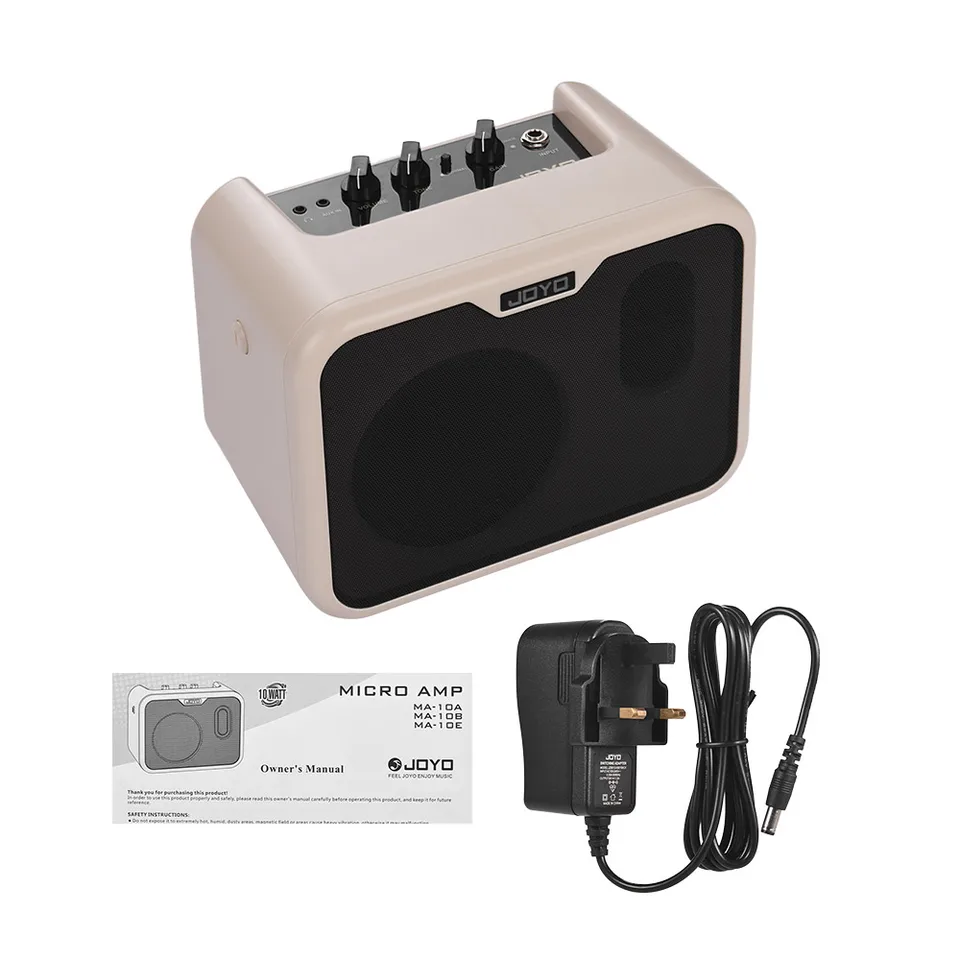 Joyo MA-10B Mini Prenosný elektrický basový zosilňovač reproduktor 10watt Amp Normálny/pohon duálnych kanálov s napájacím adaptérom