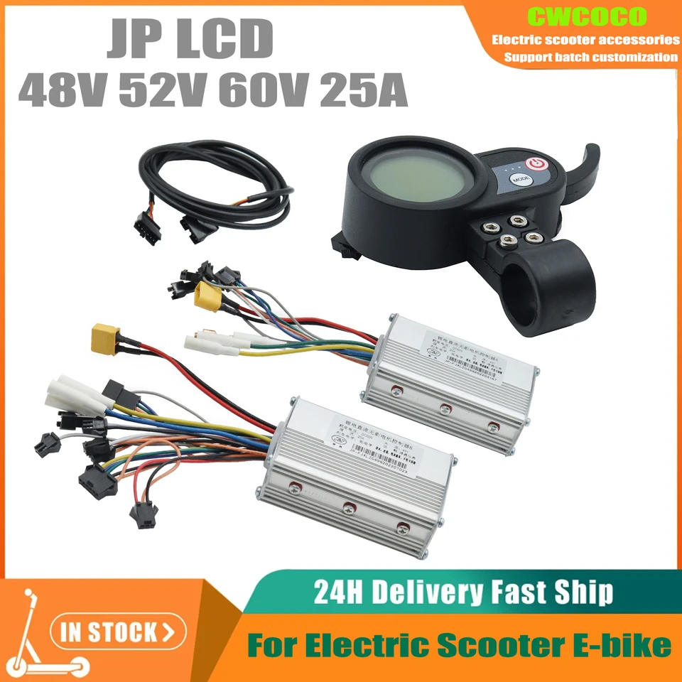 JP 48V 52V 60V 25A Littium Brushless DC bez kefy bez kefového ovládača LCD Blue Screen Screen Accelerator Code Meter