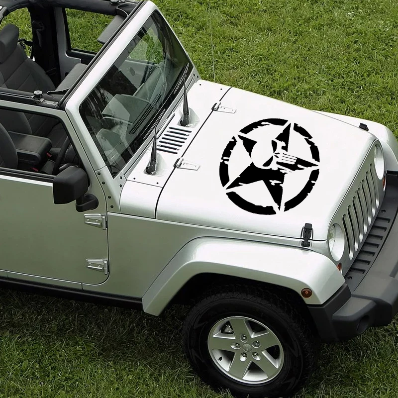 JPCT Star Skull Five Sointed Star Dekoratívna nálepka automobilu vhodná pre motocykle, kufre, vodotesná nálepka 15cmx15cm