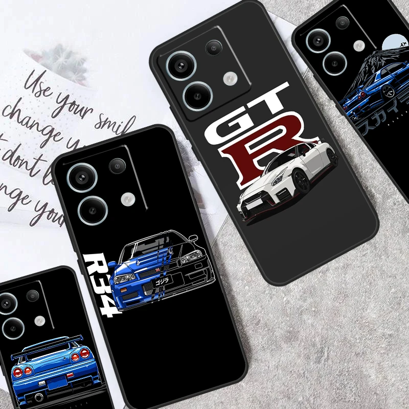 JRM Skyline GTR R34 Case pre Xiaomi Redmi Poznámka 13 Pro 11 10 9 12 Pro 9S 10S 11S 12S Redmi 9c 10c 12c 13c