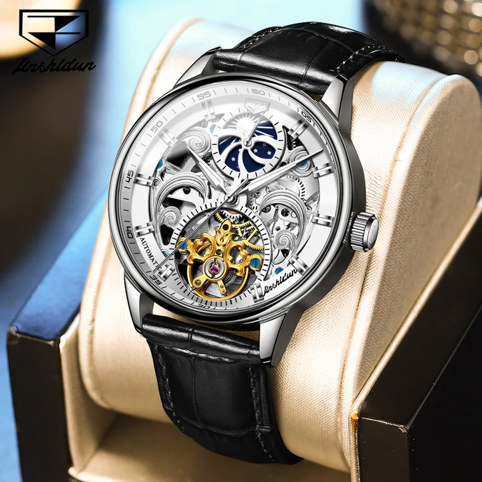 JSDUN 8922 DULW SELETON Mechanical Wristwatch Top Brand Witerproof Luminous Watch for Men Originálne firmy Automatické hodinky