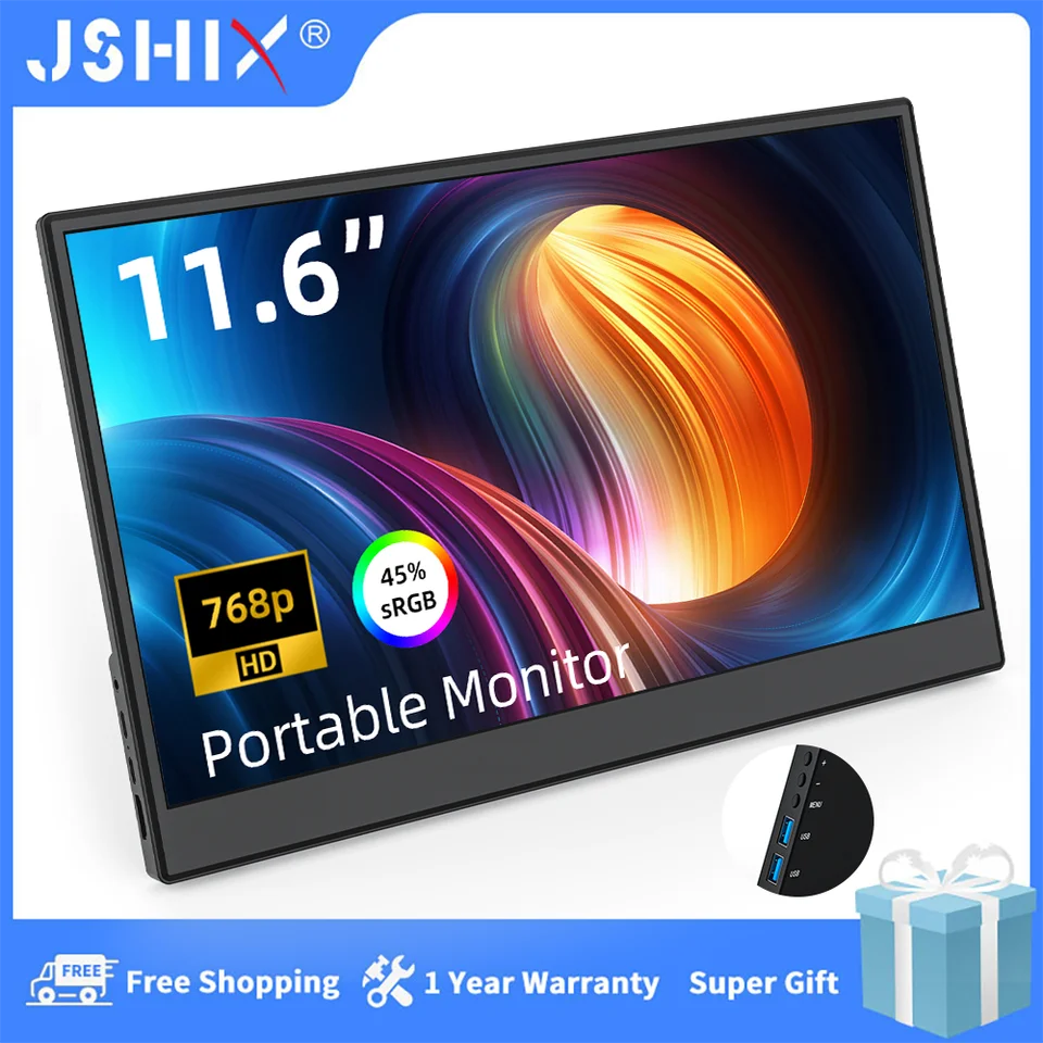 JSHIX 11,6 palca Prenosný monitor Full HD Druhý displej je možné pripojiť k externej klávesovej myši myši MOBIRN MONIPLE