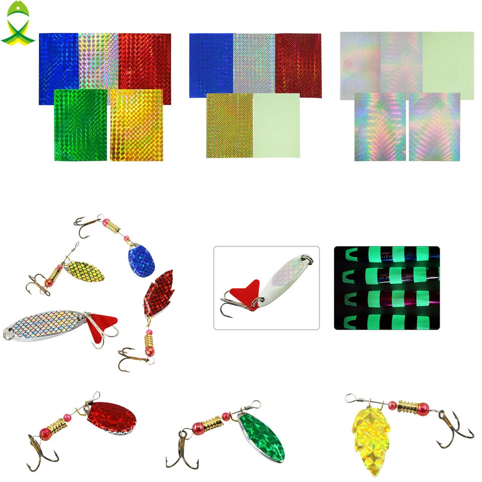 JSM 5 PCS/LOT LASER HOLOPRICKÁ COLEFULL 3D STRECTIS Láska na kovové tvrdé návnady nálepka Buzzbait a spninner Rybárske náradie