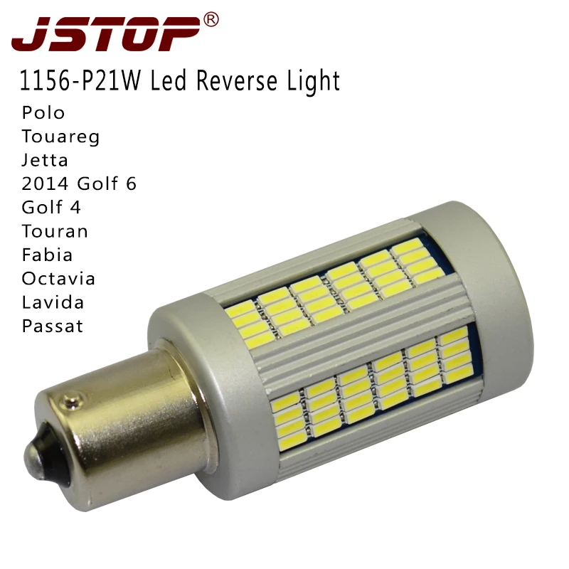 JStop VW Super Bright Car Reverzné svetlá Canbus 1156 12-24V P21W 1000LM Svetlo BA15S automatické žiadne chyby
