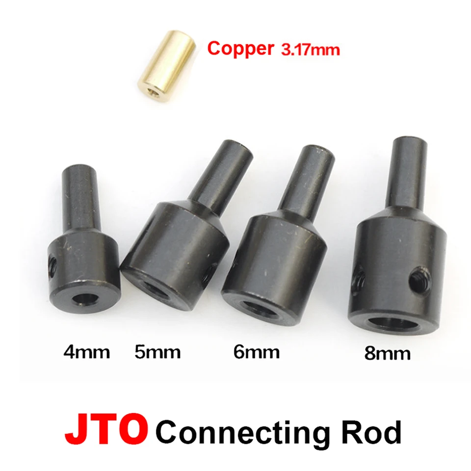 JTO Motor hriadeľový adaptér vŕtačka skľučujúca spojovacia tyčinka Copper Oceľ oceľový hriadeľ spojovacia píla PILA konektor 3,17/4/5/6/8 mm
