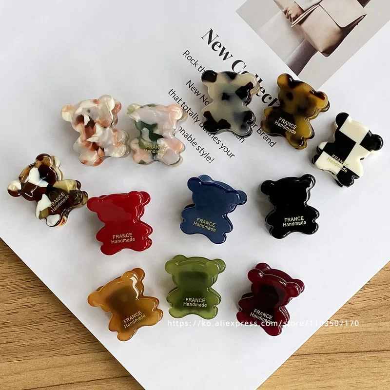 Juhokórejské Francúzsko Farebné medvedie vlasy Vlasové klip Cena Cute Top Top Clip Edge Clip Small Clip Hair príslušenstvo