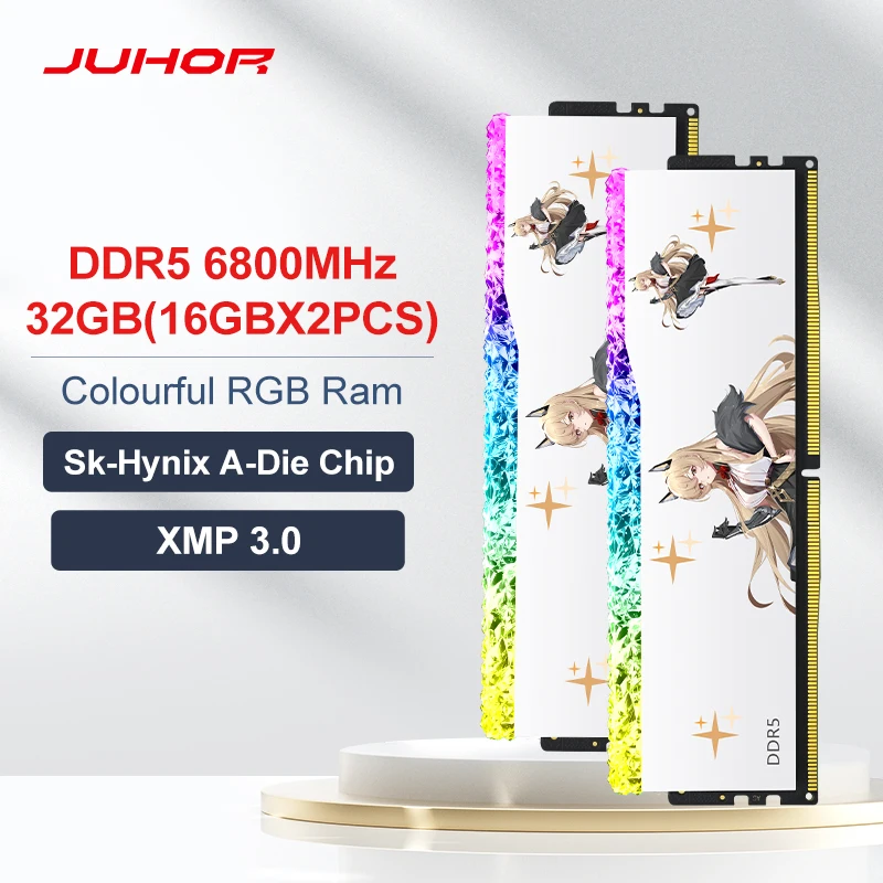 Juhor Memoria RAM RGB DDR5 16GB 6400MHZ 6800MHZ 7200MHZ 32 GB UDIMM Desktop UDIMM RAM PC PC PAME PAMETICKÝ ČIP HYNIX