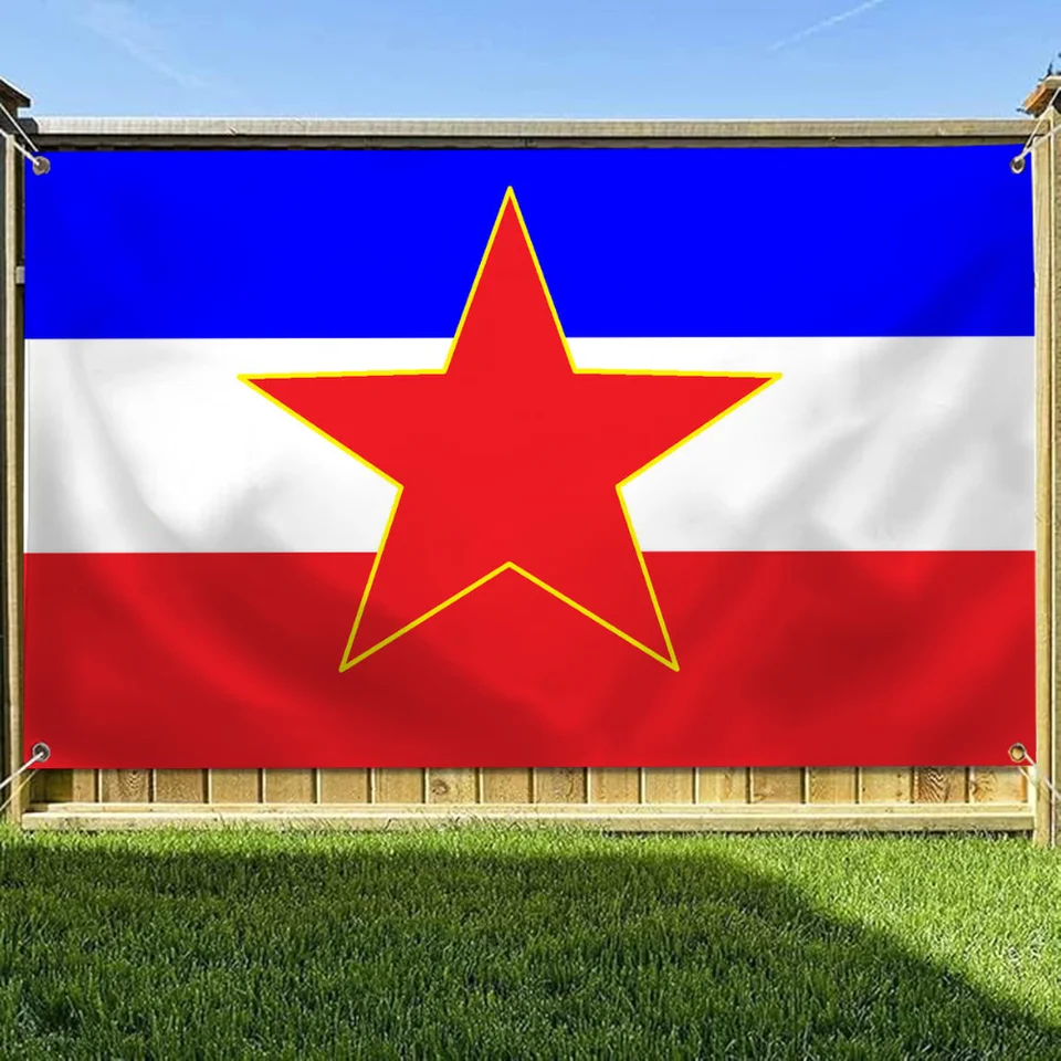 Juhoslávie vonkajšia výzdoba Esteňa estetika Štyri diery jednostranná vlajka Polyester Dekoratívne vlajky a bannery na stenu dekorácie vtipné