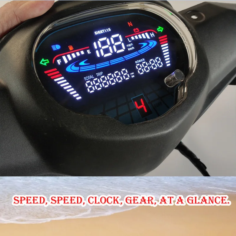 Juhovýchodná Ázia Južná Amerika, Kolumbia pre motocykel SIHGHT115 Elektronický prístrojový zostava LED digitálny rýchlomer LED