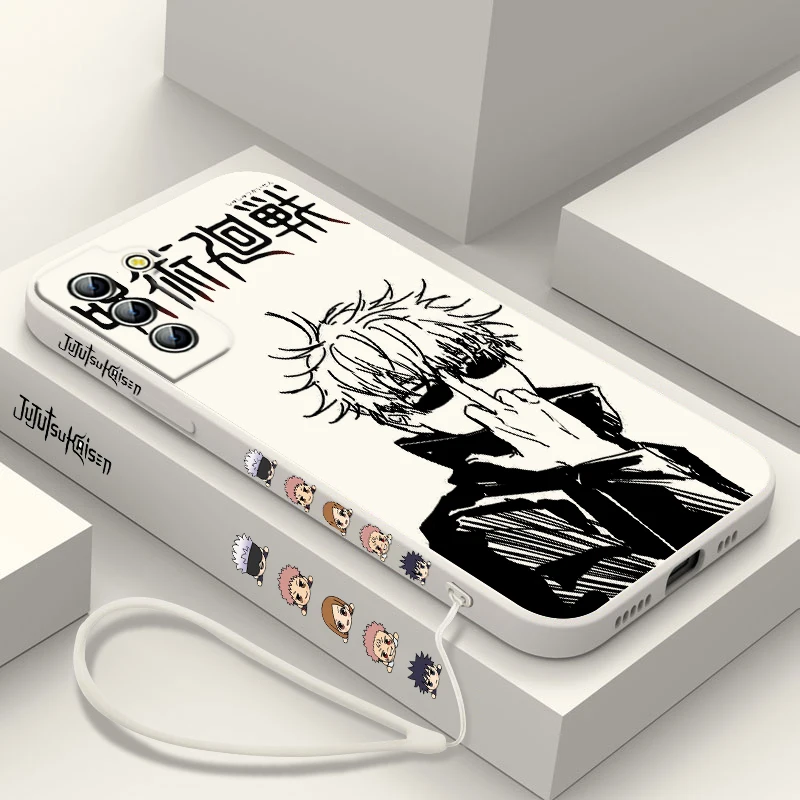JUJUTSU Kaisen Comics Telefón pre Samsung Galaxy S24 S23 S22 S21 S20 PRO FE PLU plus ultra tekutina ľavý kryt lana